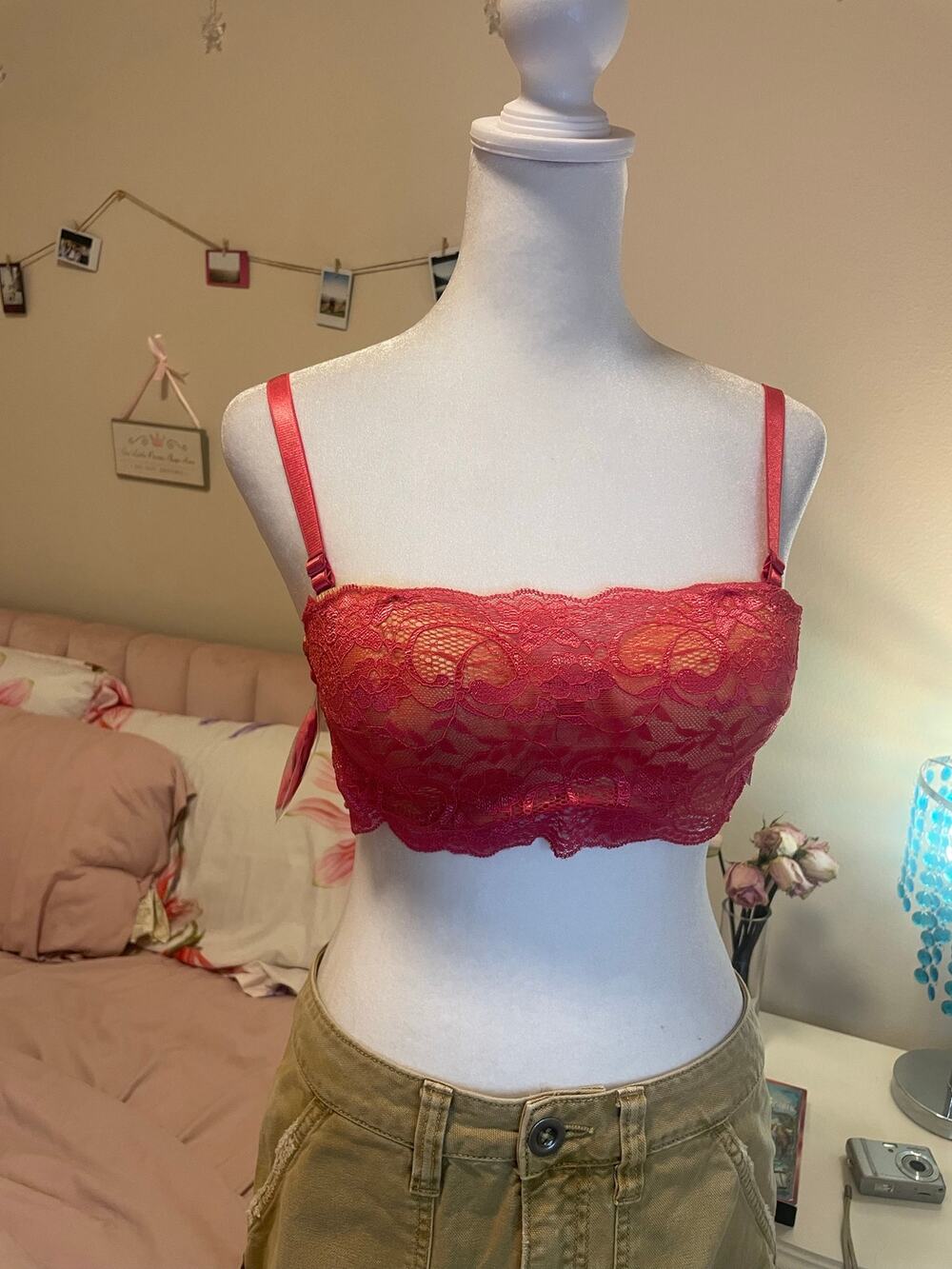 nwt pink lace bra